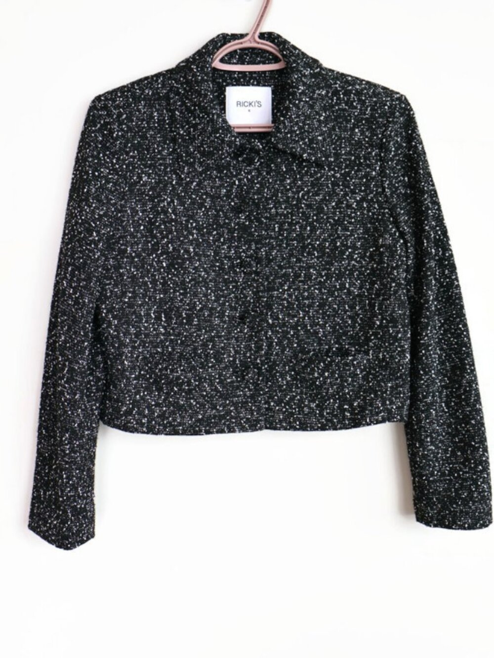 Rick's Cropped Blazer - Size S - Speckled Black/White - Lined - Pockets